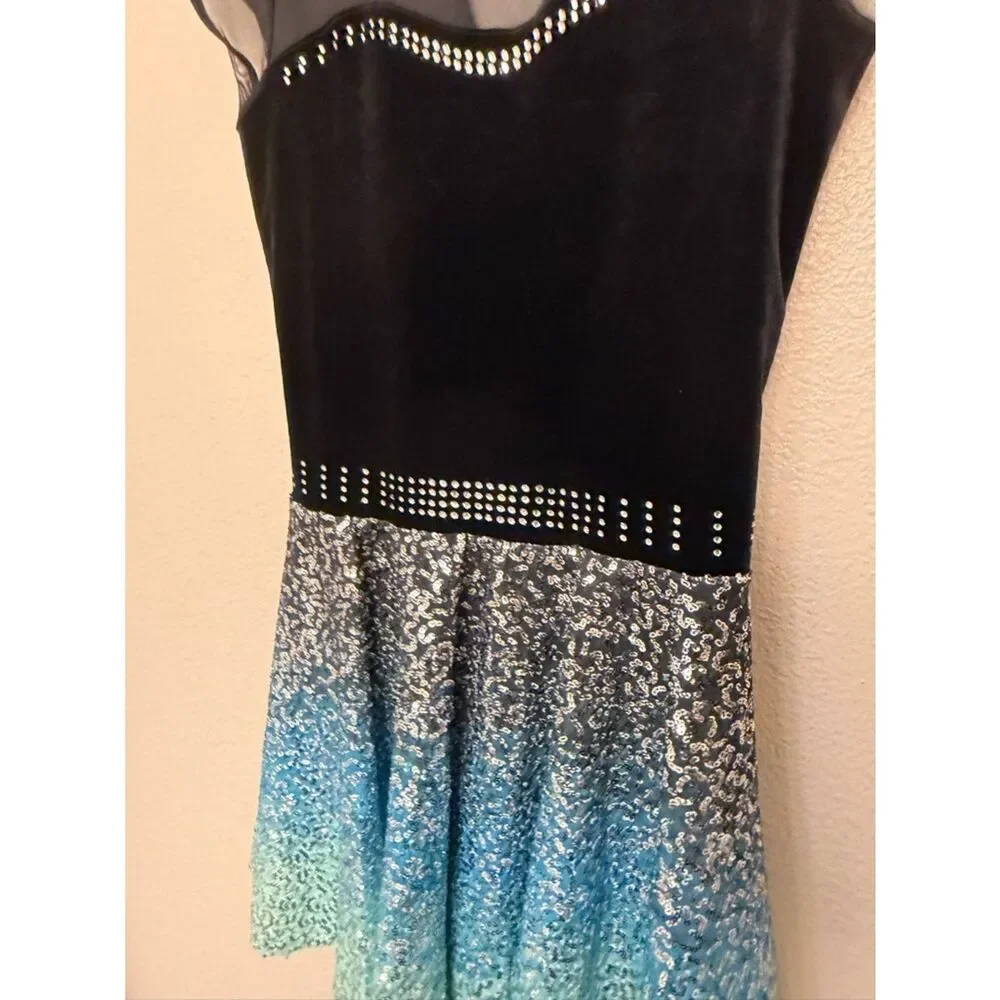 Weissman dance costume blue sequin tutu Dance Me If You Can 14903 LA-Large adult
